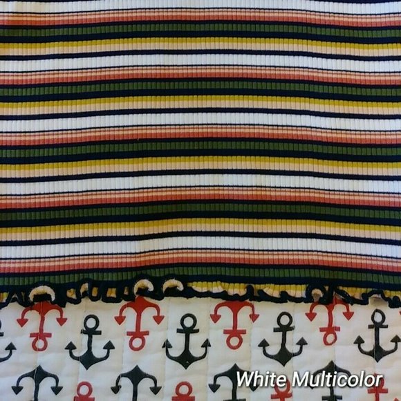 Derek Heart Juniors White Multicolor Striped Strapless soft Knit Tube Top S 410 - Picture 2 of 4